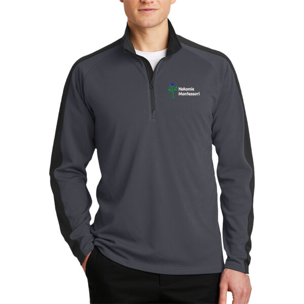 Sport-Tek® Sport-Wick® Textured Colorblock 1/4-Zip Pullover - Embroidered Logo Thumbnail