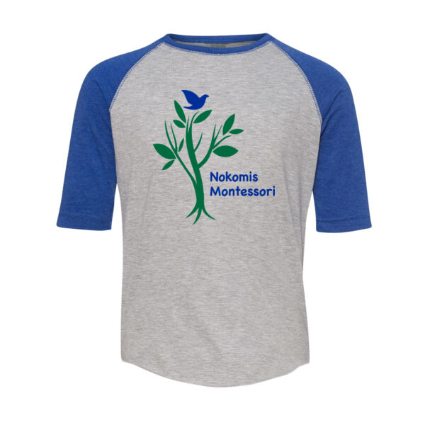 LAT - Youth Baseball Fine Jersey Three-Quarter Sleeve Tee - Printed Logo Thumbnail