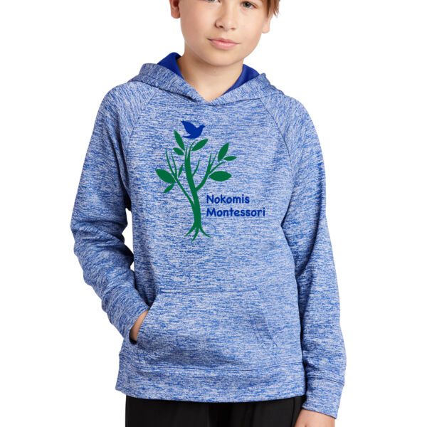 Sport-Tek® Youth PosiCharge® Electric Heather Fleece Hooded Pullover - Printed Logo Thumbnail